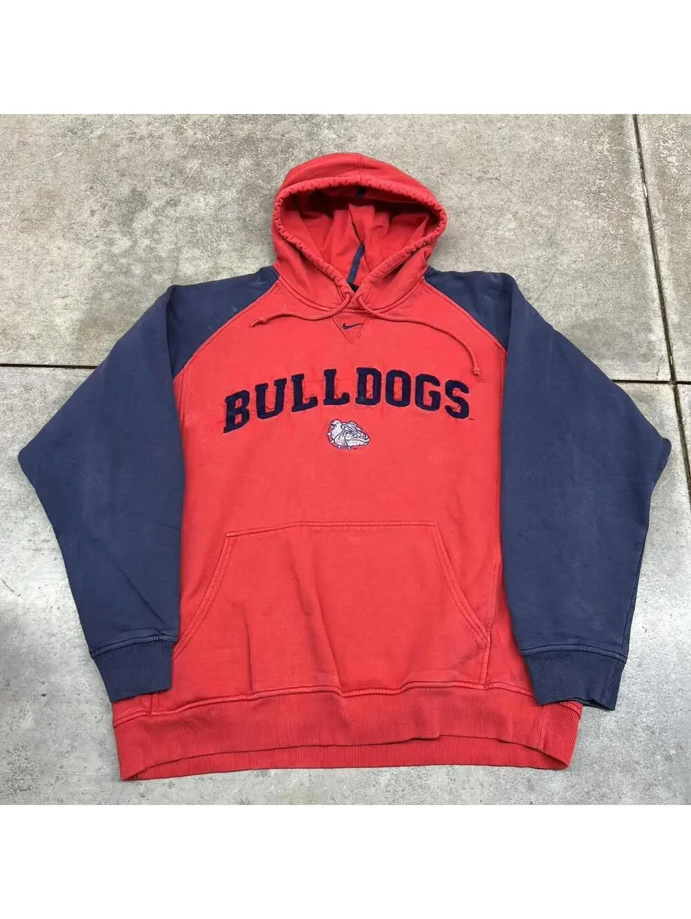 vintage gonzaga university bulldogs collegiate nike center swoosh hoodie large